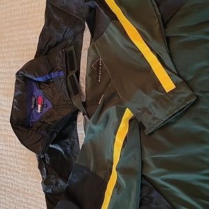 EUC Hilfiger 1/4 zip CLEAN dk green/blk men's L